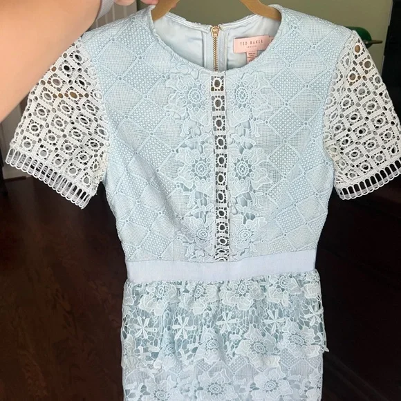 Ted Baker | Dresses | Ted Baker Blue Lace Dress | Poshmark